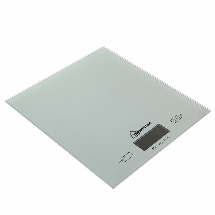 Весы кухонные HOMESTAR HS-3006, электронные, до 5 кг, серебристыеВ наборе1шт