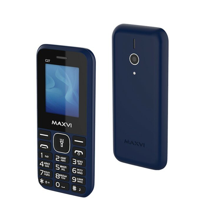 Сотовый телефон Maxvi C27 1.77" 1.3 Мп microSD 2 sim FM фонарик 600 мАч синий