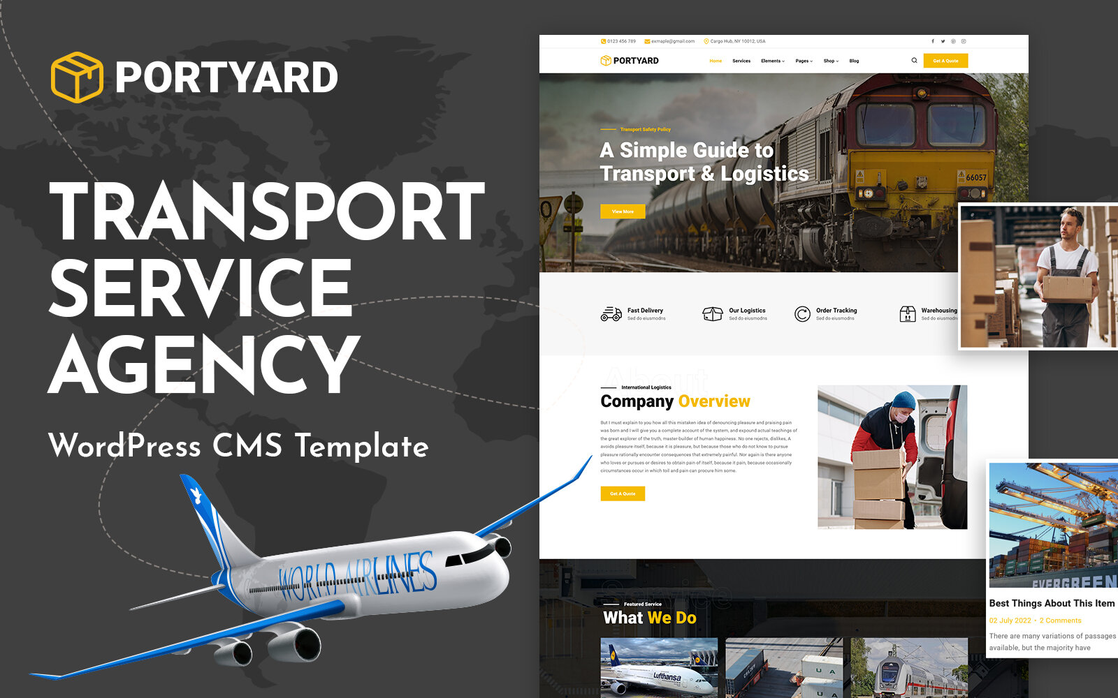 Шаблон Wordpress PortYard - Logistics and Transport Тема WordPress