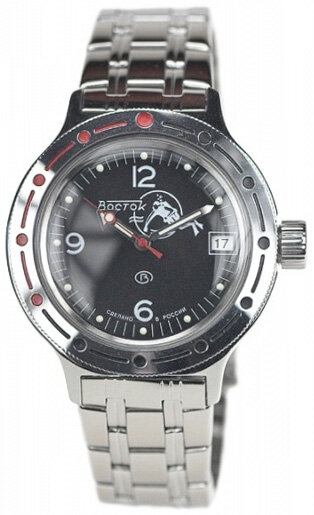 Восток Мужские водонепроницаемые наручные часы Амфибия Восток 420634