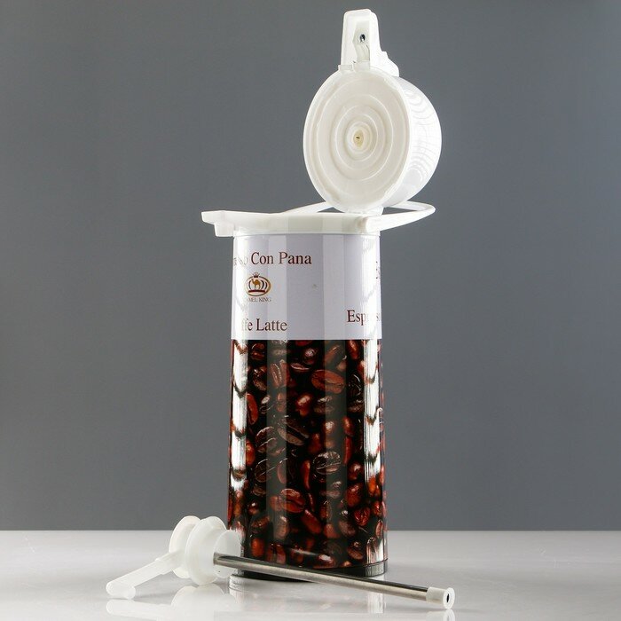 Кофейник-термос с помпой 'Зерна кофе', 1.8 л, сохраняет тепло 4 ч, 36 х 29 см - фотография № 4