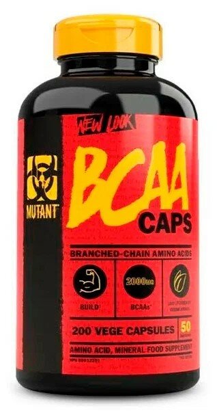 Optimum Nutrition Аминокислоты Mutant BCAA, 200 капсул, 640мг