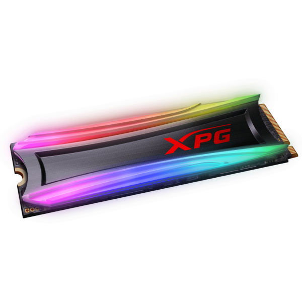 Накопитель M.2 2280 4TB ADATA XPG SPECTRIX S40G RGB Client SSD (AS40G-4TT-C) PCIe Gen3x4 with NVMe, 3500/1900, IOPS 290/240K, MTBF 2M, 3D TLC, 2560TBW, 0.35DWPD, Customizable RGB lighting, Heatsink, RTL