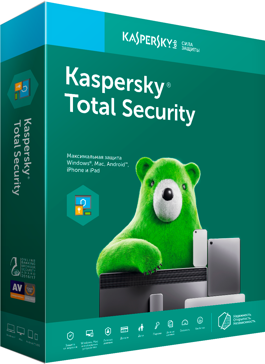 Kaspersky Total Security Russian Edition. 2-Device; 1-Account KPM; 1-Account KSK 1 year Renewal Download Pack (KL1949RDBFR)