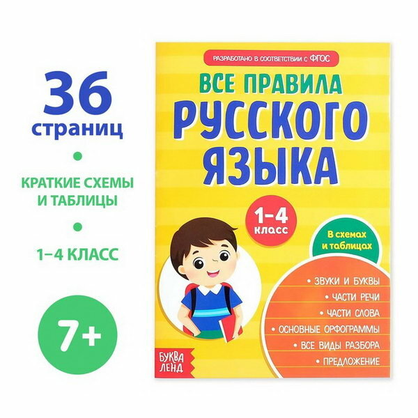 Все правила русского языка 1-4 классы Сборник шпаргалок - фото №1