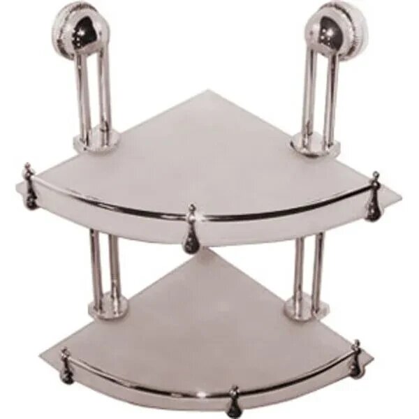 фото Полка Rainbowl FORA "Волна" 2-этажная стекло угловая с ограничителем (1812)