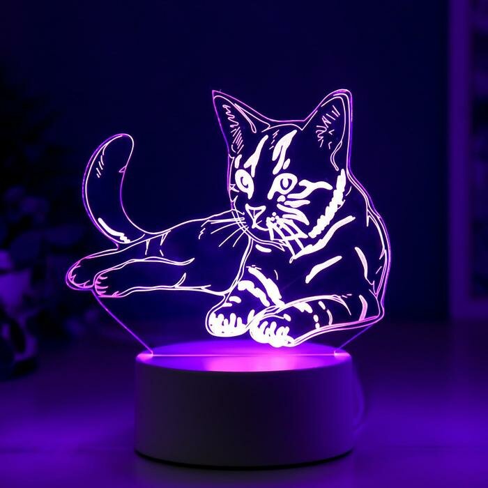 RISALUX Светильник "Кошечка" LED RGB от сети - фотография № 5