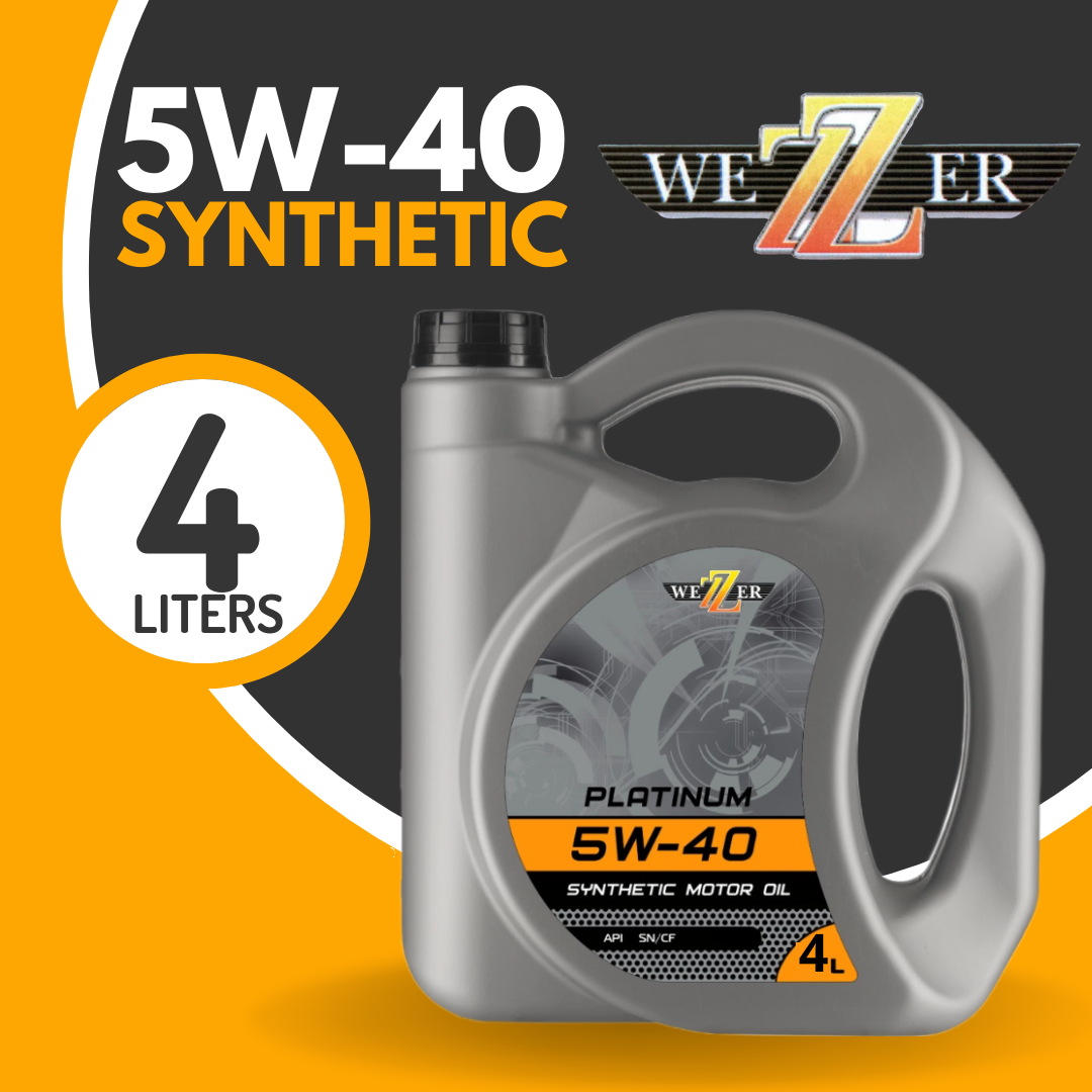 Масло моторное WEZZER 5W-40 синтетическое, 4 литра, API SM/CF / Масло 5w40 для двигателя / Масло 5w 40 в двигатель автомобиля