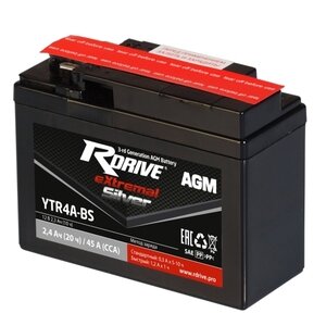 Аккумулятор мото RDrive SILVER YTR4A-BS