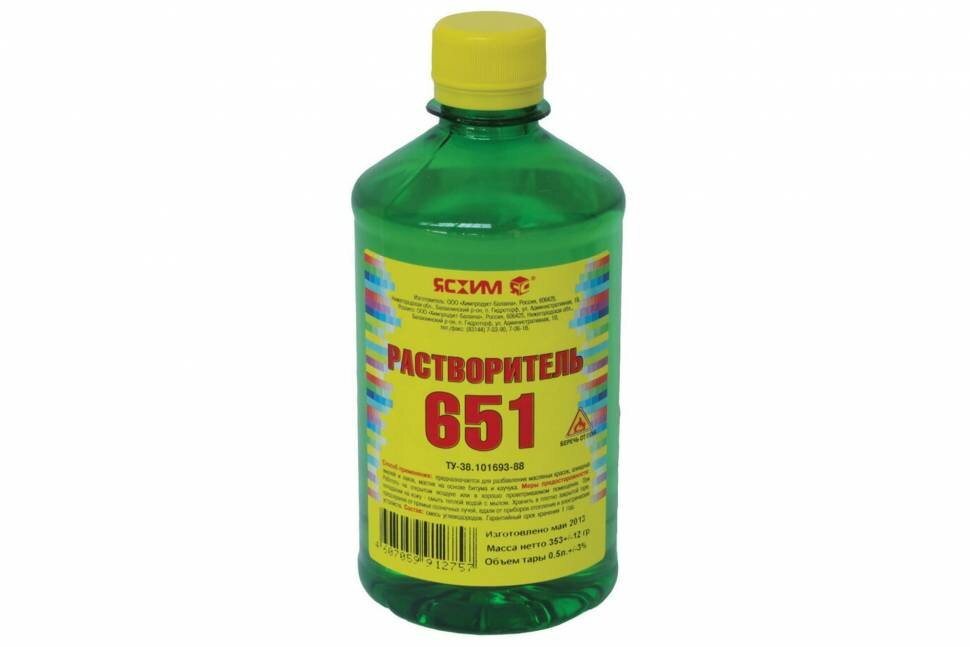 фото Растворитель 651 0.5л ПЭТ ясхим 18813