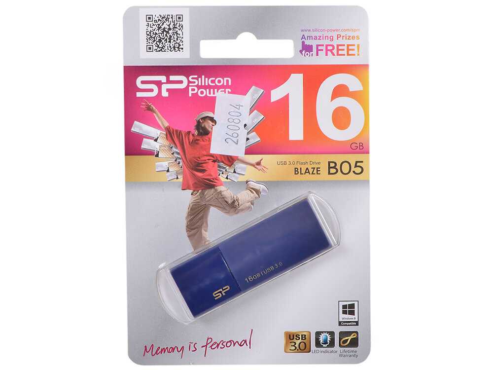 Внешний накопитель 16GB USB Drive Silicon Power Blaze B05 Blue (SP016GBUF3B05V1D)