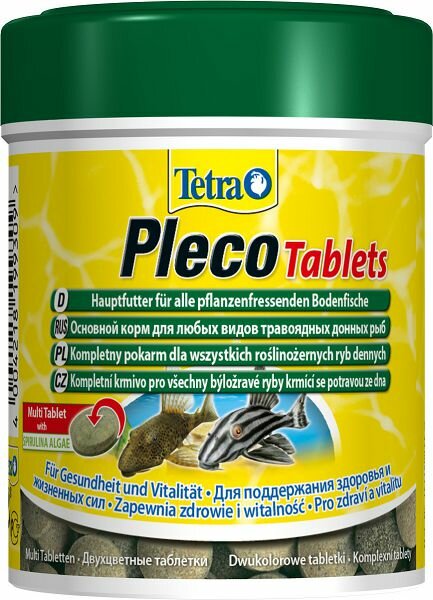 Tetra TetraPlecoTablets основной корм для сомиков и "водорослеедов" со спирулиной, таблетки 275 шт.