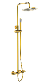 Душевая система BelBagno UNO-DOCM-ORO Душевая стойка со смесителем для верхнего и ручного душа золото
