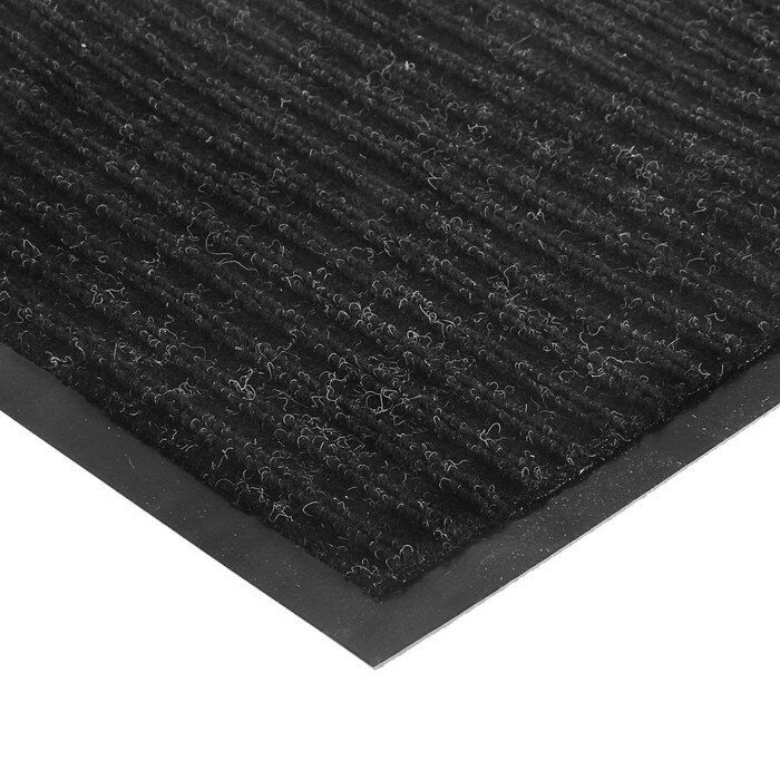 Коврик придверный влаговпитывающий, ребристый, «Стандарт», 120×250 см, цвет чёрный - фотография № 3