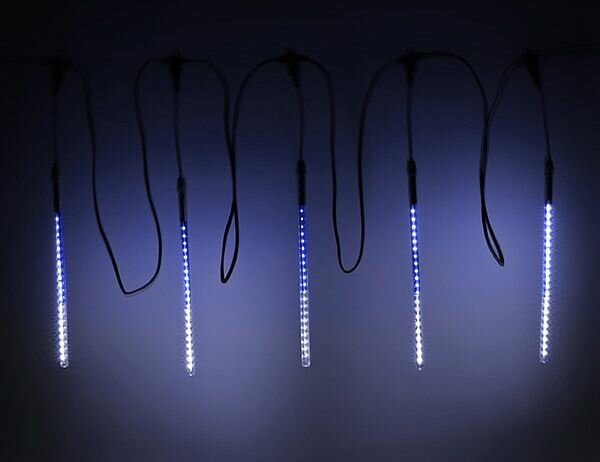 Светодиодная гирлянда Тающие Сосульки 5*0.3 м 160 холодных белых/синих LED ламп черный ПВХ 5 м IP44 BEAUTY LED CCL160-10-1WB