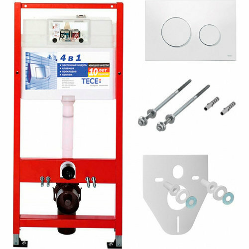 Инсталляция Tece Base 4 в 1 белая с панелью слива Tece Loop (K400600)