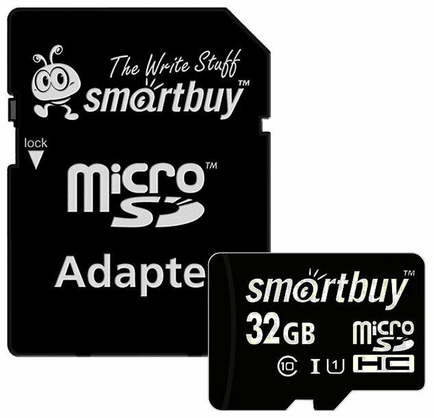 Карта памяти SmartBuy microSDHC Class 10 UHS-I U1 32GB + SD adapter