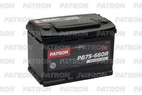 Аккумулятор Patron Power 12v 75ah 660a Etn 0(R+) B13 278x175x190mm 17.6kg PATRON арт. PB75-660R