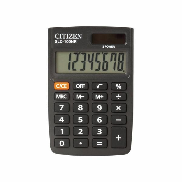 Калькулятор карманный CITIZEN SLD-100NR (90х60мм), 8 разрядов, двойное питание