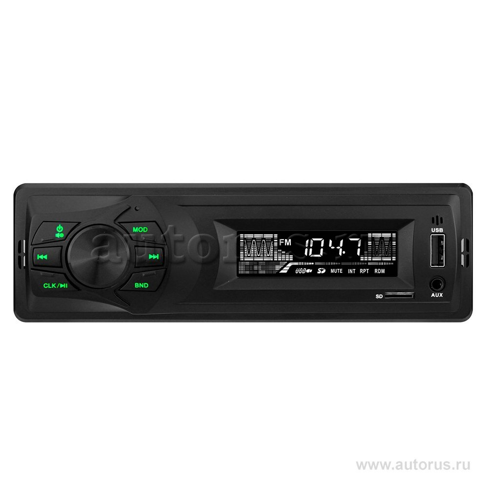 Автомагнитола swat mex-1032ubg, 1 din 4х15 вт, mp3, usb, micro sd, зеленая подсветка