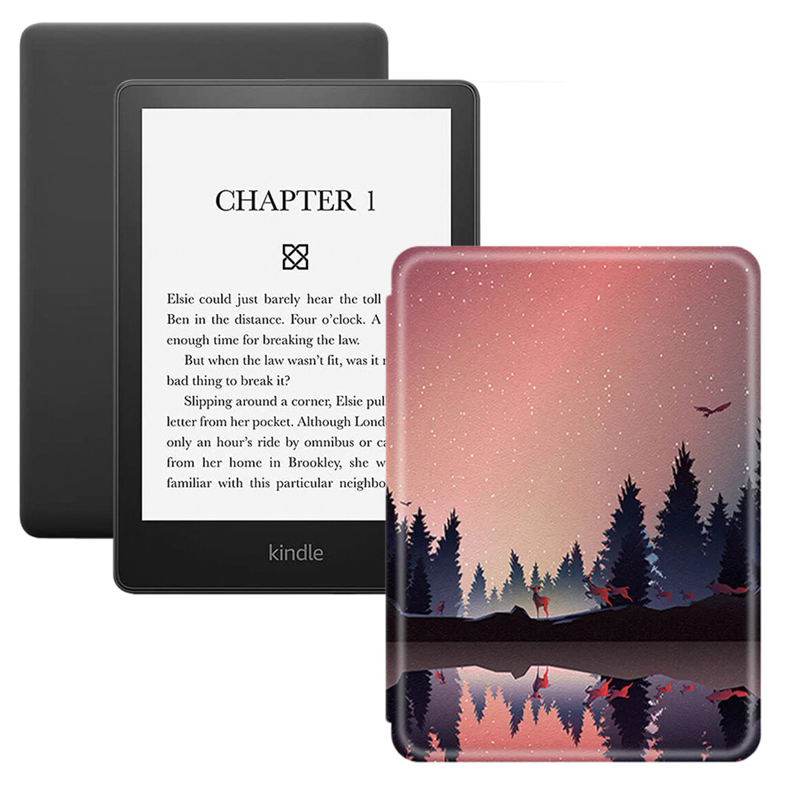 Электронная книга Amazon Kindle PaperWhite 2021 16 Gb black Ad-Supported с обложкой ReaderONE