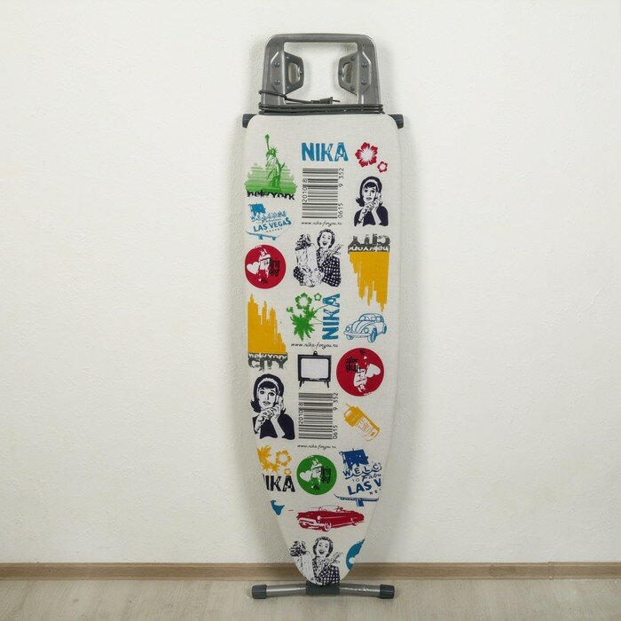 Nika Доска гладильная Nika «Ника 10», 122×40 см, регулируемая высота до 90 см, европодставка, рисунок микс - фотография № 4