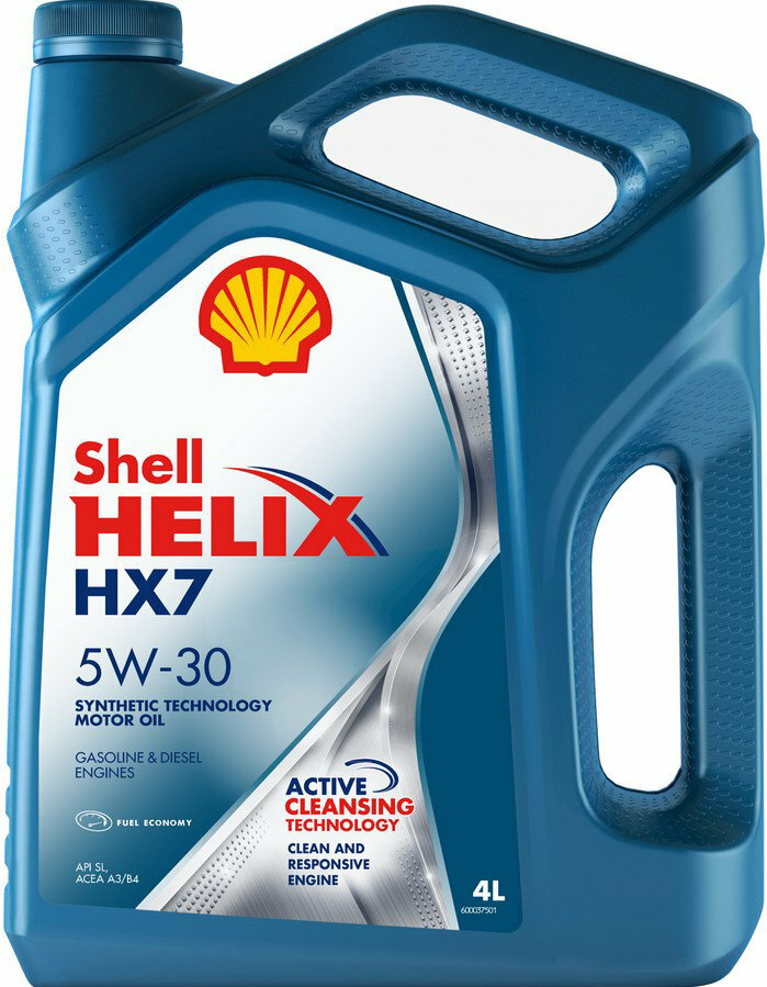 Масло моторное SHELL Helix HX 7 5W30, полусинтетика, 4 литра 550046351