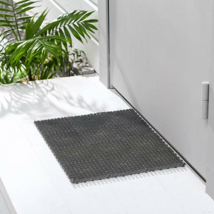 Покрытие ковровое щетинистое «Травка-эконом», 36×48 см, цвет серый - фотография № 1