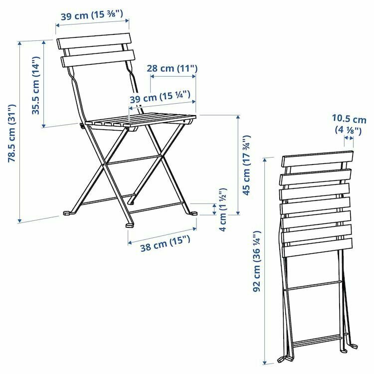 Стул садовый складной IKEA TARNO - фотография № 6