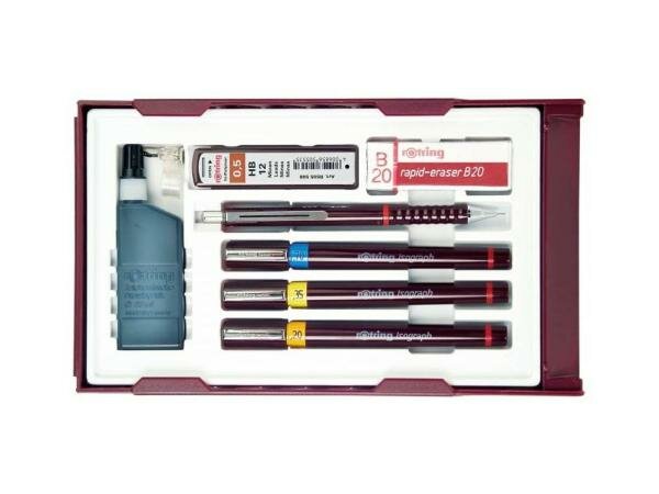 Набор изографов Rotring College Set 0.20/0.30/0.50мм + карандаш Tikky 0.5мм + 4 картриджа S0699370