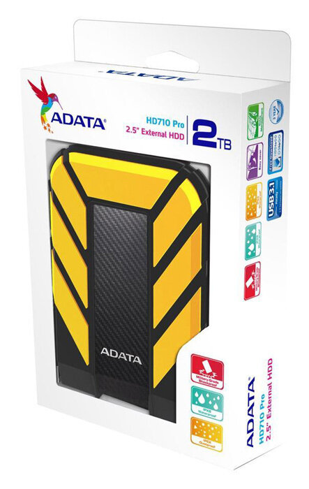 Жесткий диск A-Data USB 3.1 2Tb AHD710P-2TU31-CYL HD710Pro DashDrive Durable 2.5" черный/желтый