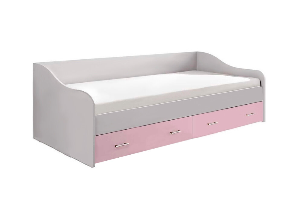 Кровать для ребенка Миф Вега FASHION-1 белый / розовый 203.2х95.2х65 см