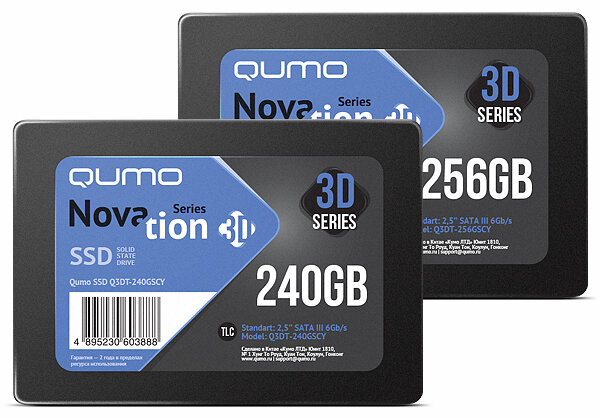 Накопитель SSD 256GB QUMO Novation TLC 3D 9Q3DT-256GSCY