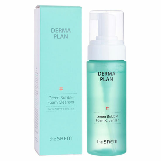 the SAEM Derma Plan Green Bubble Foam Cleanser