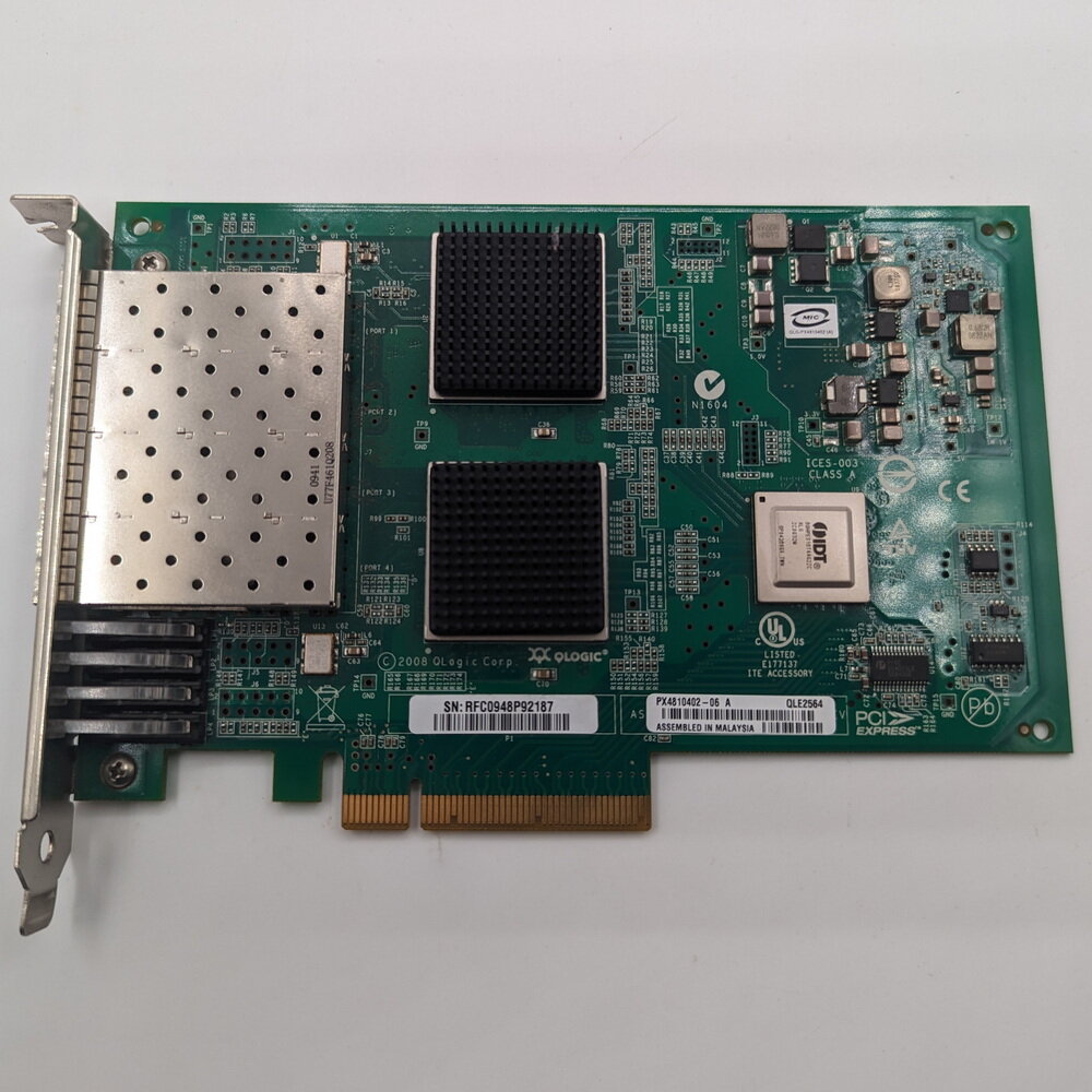 Контроллер Fibre Channel PX4810402-06, QLogic, 4 x 8 Гбит/сек, PCI-E