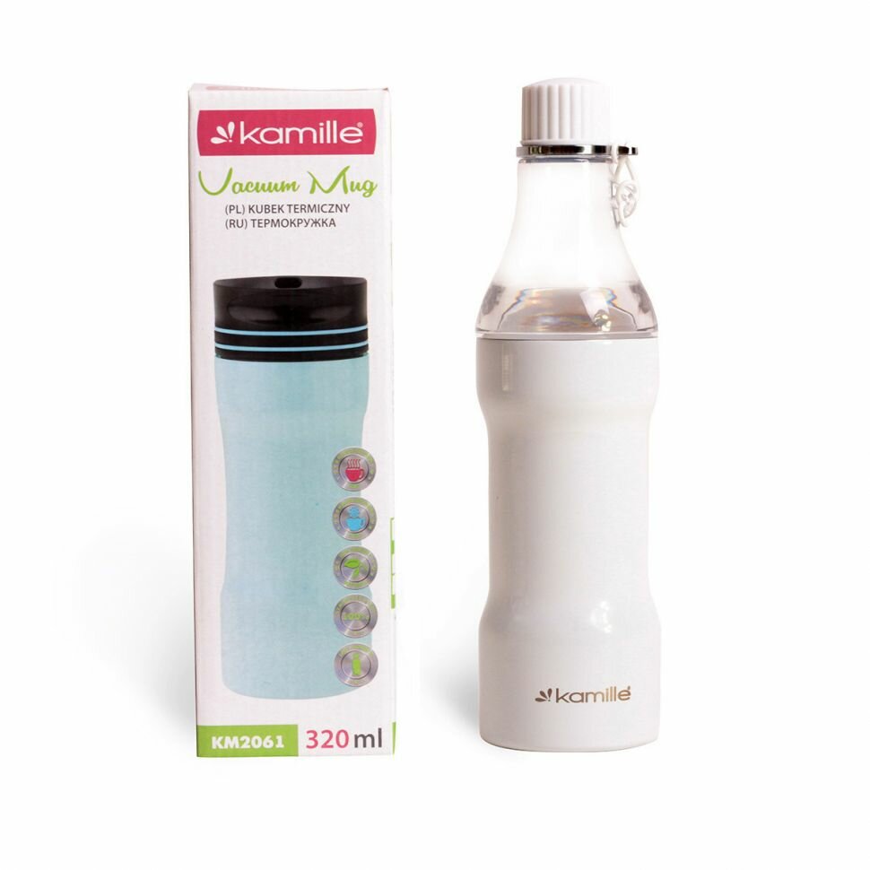 Термобутылка Kamille нержавеющей стали 320 мл. (белый)