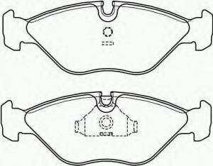 Комплект тормозных колодок диско Brembo P71005 Saab: 4839700 8968976 8993768 21154 21155 7292D403 Saab 9000. Saab 9000