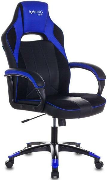 Кресло игровое Бюрократ VIKING 2 AERO BLUE черный/синий искусственная кожа