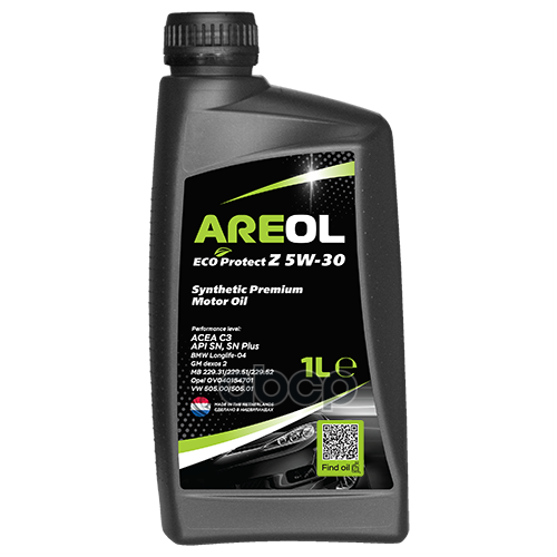 AREOL Areol Eco Protect Z 5W30 (1L)_Масло Моторное! Синтacea C3,Api Sn,Mb 229.51/229.52,Vw 505.00/505.01