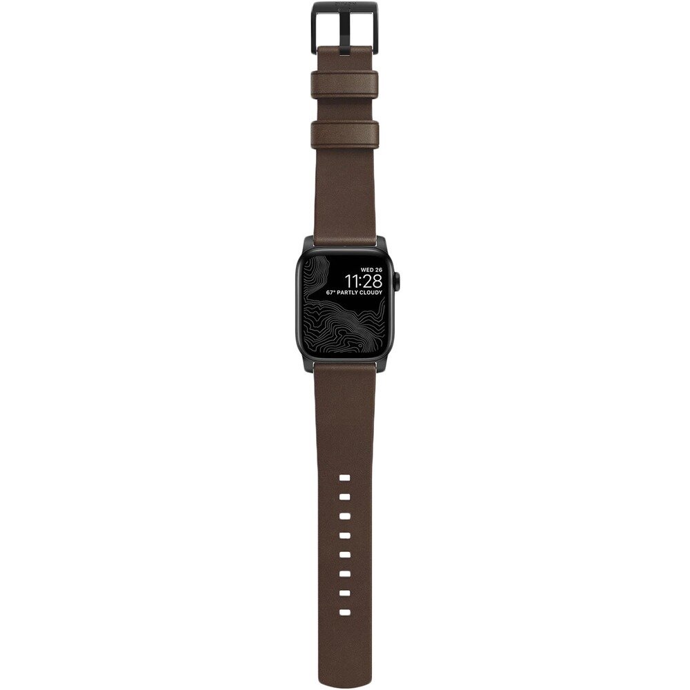 Ремешок Nomad Modern Strap для Apple Watch 42-45mm Black / Rustic Brown