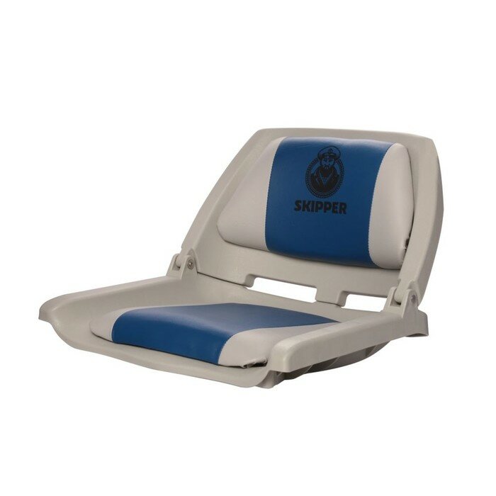 Кресло складное пластиковое с мягкими накладками, белый/синий - фотография № 8