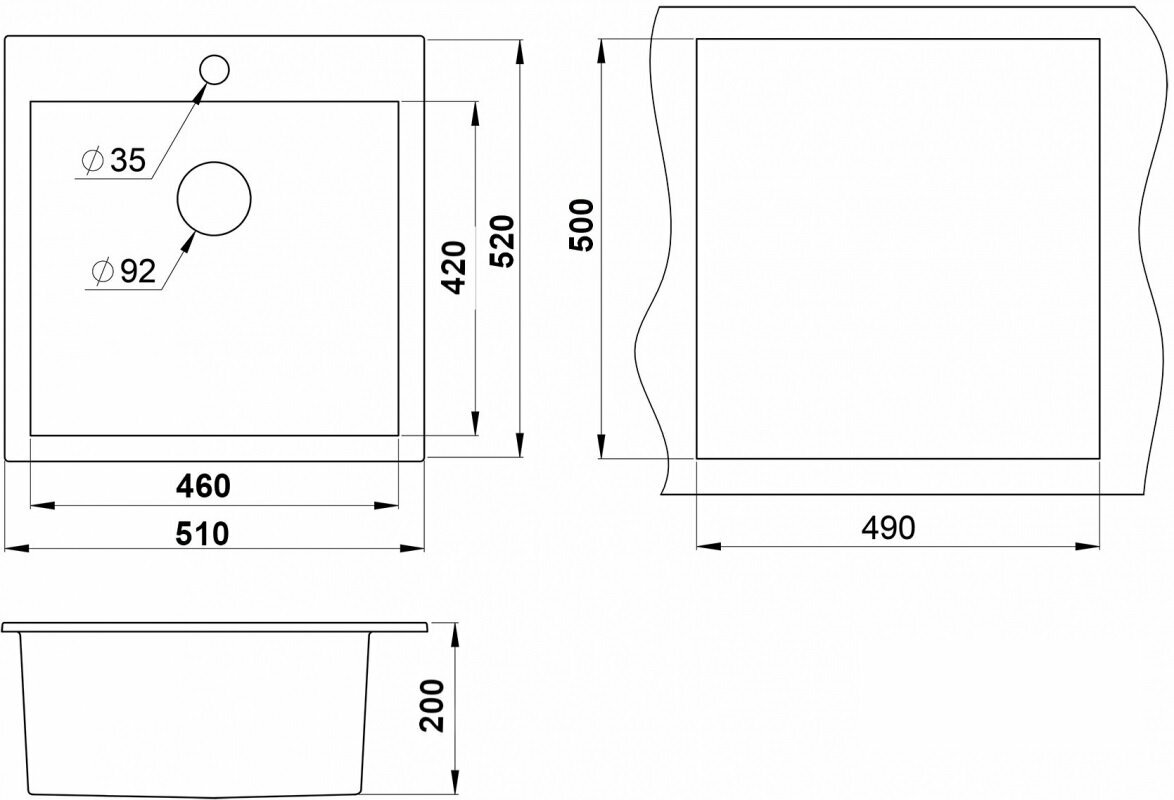 Кухонная мойка Emar EMQ-1510.Q Антрацит