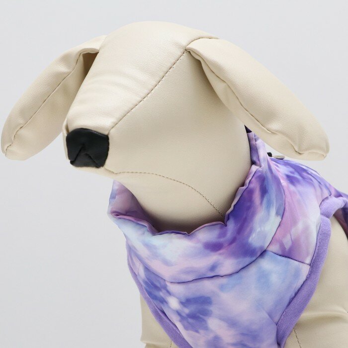 Куртка для собак на молнии "Аметист", размер L, сиреневая (ДС 38, ОШ 38, ОГ 54 см) - фотография № 5