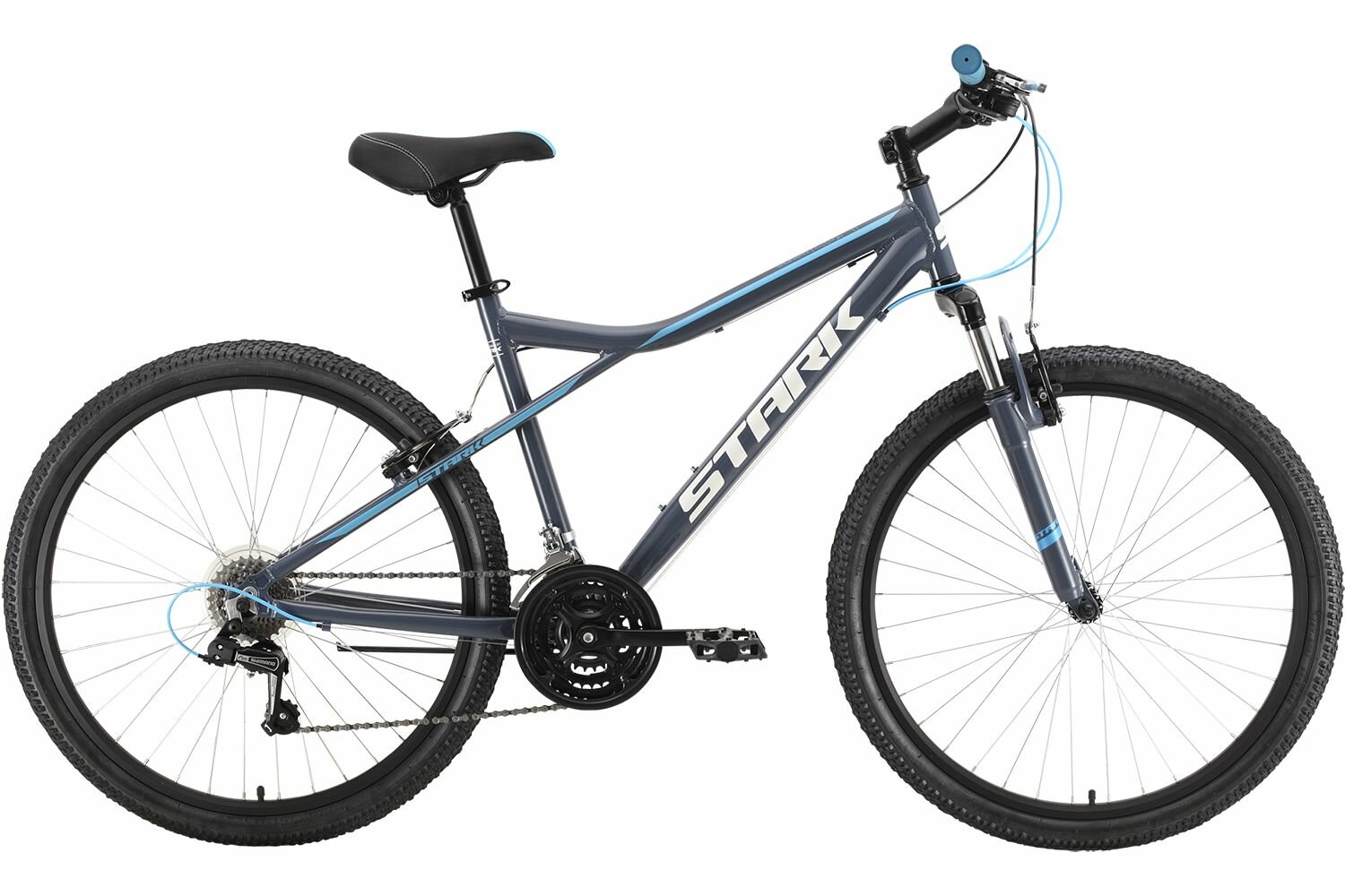 Велосипед Stark Slash 26.1 V (2022) (Велосипед Stark'22 Slash 26.1 V серый/голубой 18", HQ-0005270)
