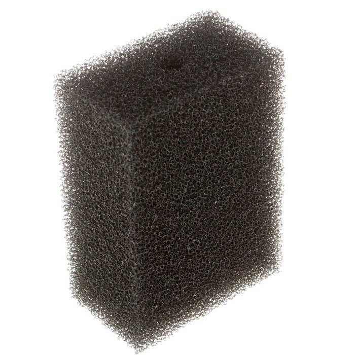AQUA STORY Губка прямоугольная для фильтра № 12, ретикулированная 30 PPI, 10 х 6 х 14 см, черная - фотография № 1