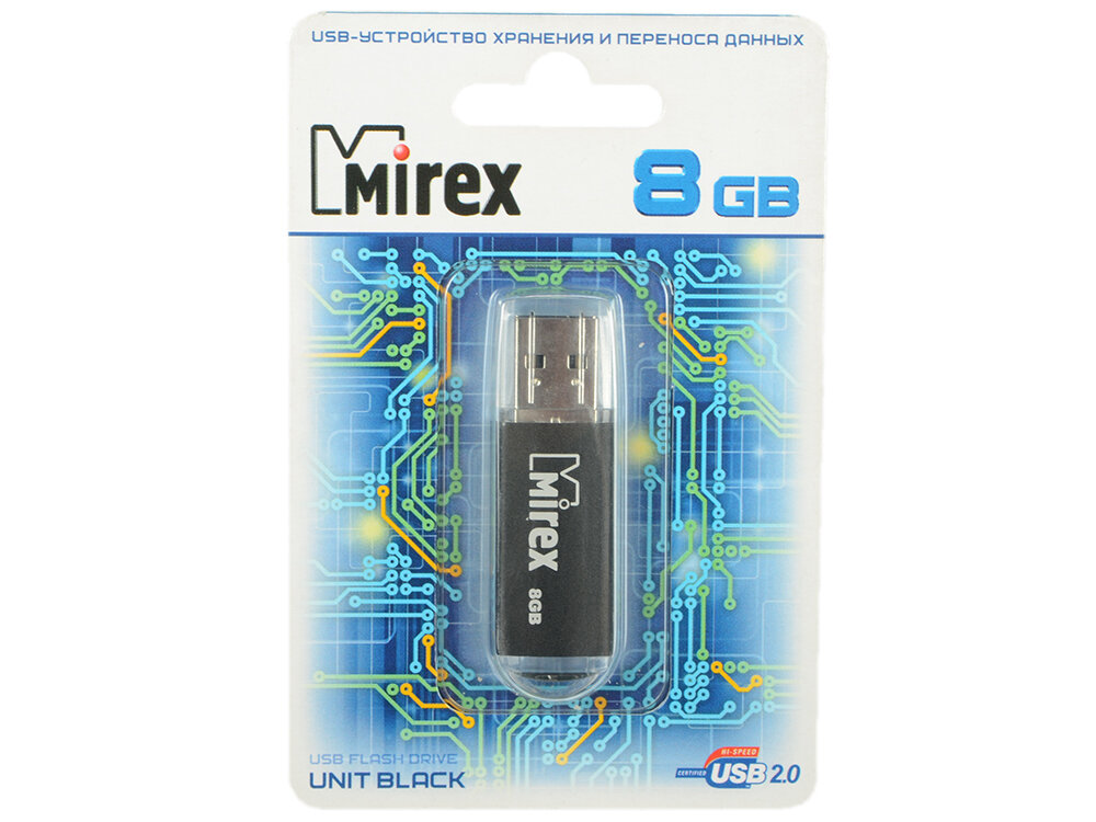 Флешка USB 8Gb Mirex Unit 13600-FMUUND08 черный