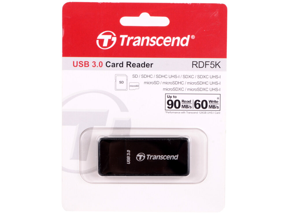 Картридер внешний Transcend TS-RDF5K USB3.0 SDXC/SDHC/SD/microSDXC/microSDHC/microSD черный