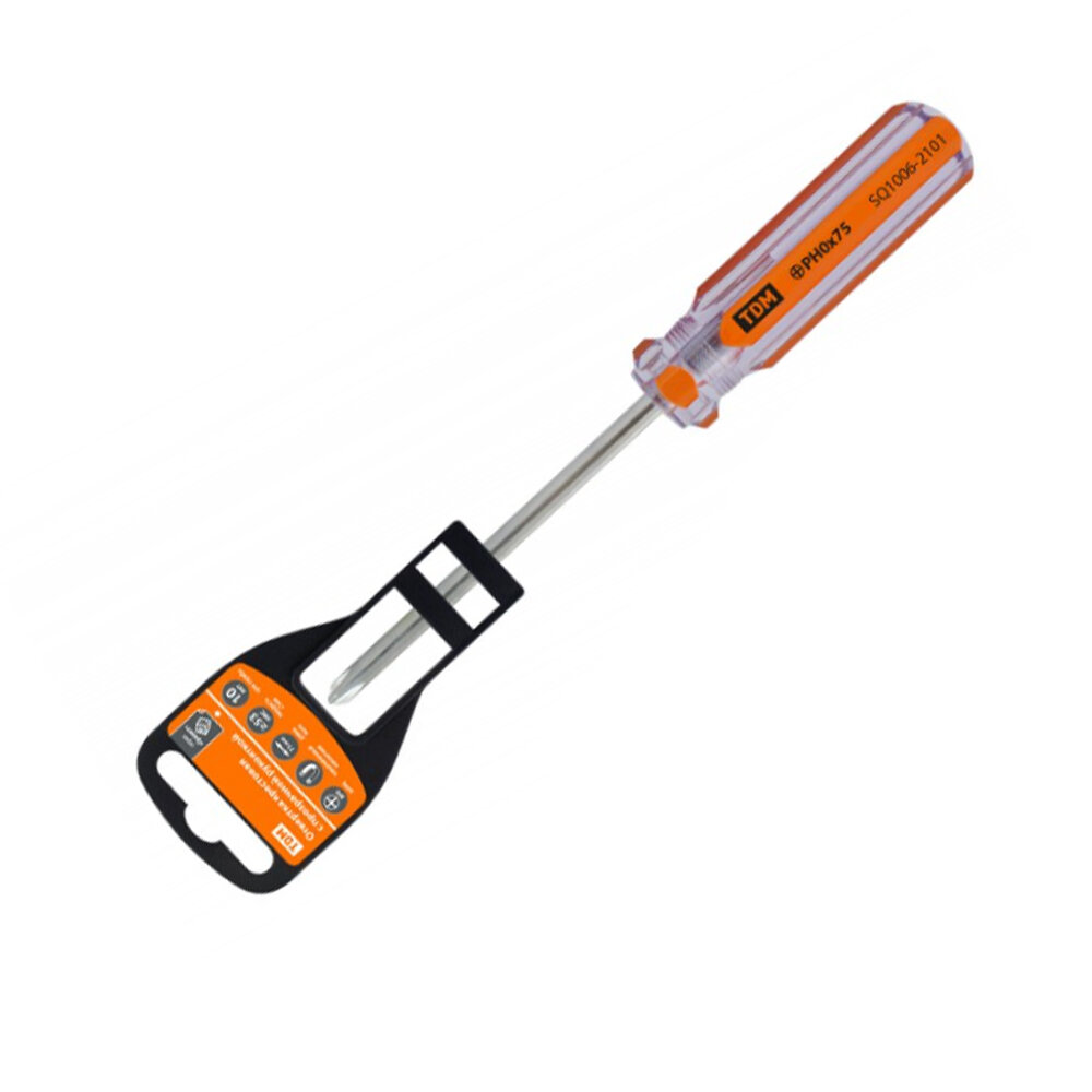 фото Отвёртка крестовая TDM, Гранит, прозрачная рукоятка, PH2x150, цвет: оранжевый