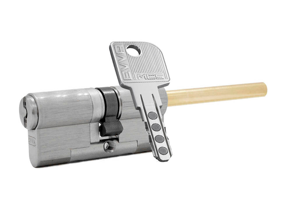 Цилиндр EVVA MCS ключ-шток (размер 56х31 мм) - Никель