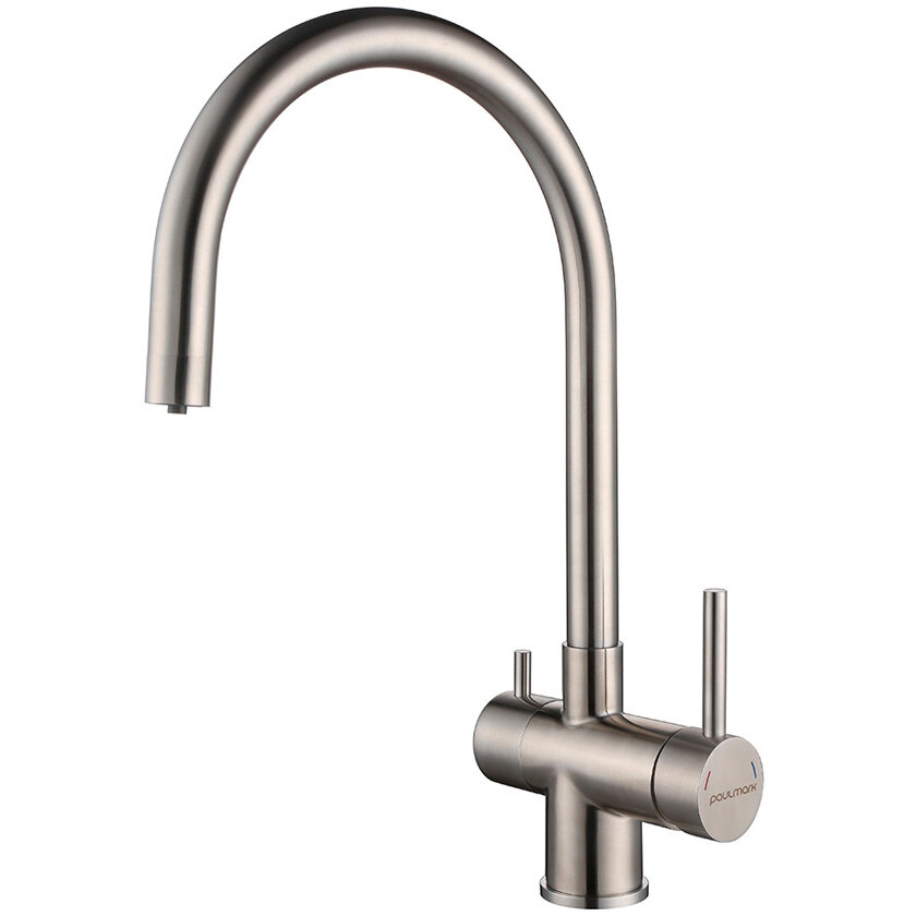 Смеситель для кухни Paulmark Heller брашированная сталь He213218-SS